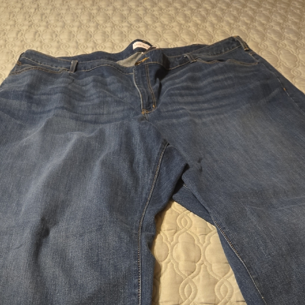 Lane Bryant Flex Magic Waistband Mid Rise Wide Leg Blue Jeans
